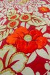 Photo9: P0312F Antique Japanese kimono Dark Red HAORI short jacket for women / Silk. Chrysanthemum (Grade B) (9)