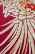 Photo11: P0312F Antique Japanese kimono Dark Red HAORI short jacket for women / Silk. Chrysanthemum (Grade B) (11)
