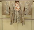 Photo1: P0312G Antique Japanese kimono Grayish Brown HAORI short jacket for women / Silk. Ivy (Grade C) (1)