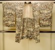 Photo1: P0312H Antique Japanese kimono Ivory HAORI short jacket for women / Silk. MOMIJI maple leaf (Grade C) (1)