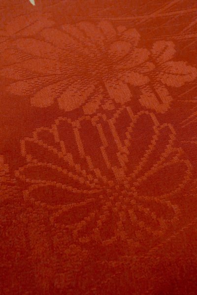 Photo8: P0312I Antique Japanese kimono Dark Red HAORI short jacket for women / Silk. UME plum bloom (Grade C) (8)