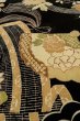 Photo8: P0312J Antique Japanese kimono Black HAORI short jacket for women / Silk. Chrysanthemum (Grade C) (8)