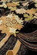 Photo9: P0312J Antique Japanese kimono Black HAORI short jacket for women / Silk. Chrysanthemum (Grade C) (9)