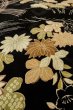 Photo10: P0312J Antique Japanese kimono Black HAORI short jacket for women / Silk. Chrysanthemum (Grade C) (10)