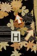 Photo21: P0312J Antique Japanese kimono Black HAORI short jacket for women / Silk. Chrysanthemum (Grade C) (21)