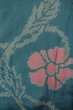Photo3: P0312L Antique Japanese kimono Dark Light Blue HAORI short jacket for women / Silk. Flower (Grade C) (3)