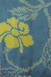 Photo4: P0312L Antique Japanese kimono Dark Light Blue HAORI short jacket for women / Silk. Flower (Grade C) (4)