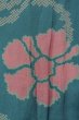 Photo5: P0312L Antique Japanese kimono Dark Light Blue HAORI short jacket for women / Silk. Flower (Grade C) (5)