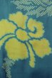 Photo6: P0312L Antique Japanese kimono Dark Light Blue HAORI short jacket for women / Silk. Flower (Grade C) (6)