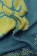 Photo12: P0312L Antique Japanese kimono Dark Light Blue HAORI short jacket for women / Silk. Flower (Grade C) (12)
