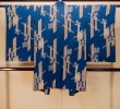 Photo2: P0312M Antique Japanese kimono Blue HAORI short jacket for women / Silk. MOMIJI maple leaf (Grade B) (2)