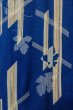 Photo4: P0312M Antique Japanese kimono Blue HAORI short jacket for women / Silk. MOMIJI maple leaf (Grade B) (4)