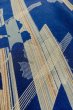 Photo8: P0312M Antique Japanese kimono Blue HAORI short jacket for women / Silk. MOMIJI maple leaf (Grade B) (8)