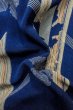 Photo12: P0312M Antique Japanese kimono Blue HAORI short jacket for women / Silk. MOMIJI maple leaf (Grade B) (12)