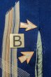 Photo15: P0312M Antique Japanese kimono Blue HAORI short jacket for women / Silk. MOMIJI maple leaf (Grade B) (15)