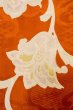 Photo7: P0312N Antique Japanese kimono Reddish Orange HAORI short jacket for women / Silk. Chinese flower (Grade C) (7)