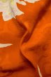 Photo11: P0312N Antique Japanese kimono Reddish Orange HAORI short jacket for women / Silk. Chinese flower (Grade C) (11)