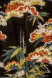 Photo10: P0312O Antique Japanese kimono Black FURISODE long-sleeved for women / Silk. UME plum bloom (Grade C) (10)