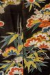 Photo11: P0312O Antique Japanese kimono Black FURISODE long-sleeved for women / Silk. UME plum bloom (Grade C) (11)