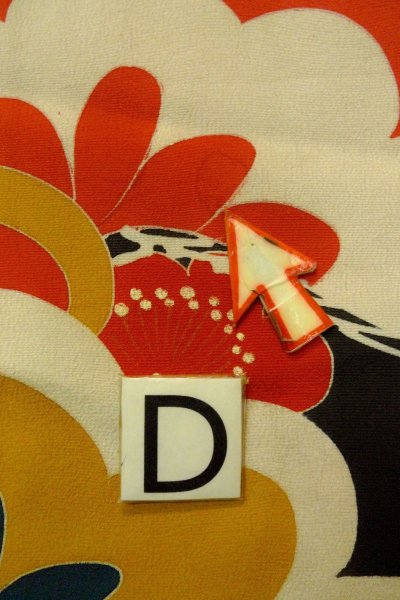 Photo30: P0312O Antique Japanese kimono Black FURISODE long-sleeved for women / Silk. UME plum bloom (Grade C) (30)