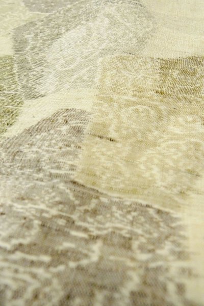 Photo8: P0408B Vintage Japanese kimono Ivory TSUMUGI pongee for women / Silk. Stream (Grade B) (8)