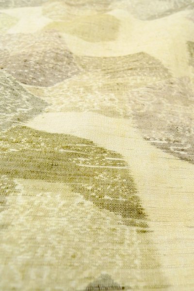 Photo9: P0408B Vintage Japanese kimono Ivory TSUMUGI pongee for women / Silk. Stream (Grade B) (9)