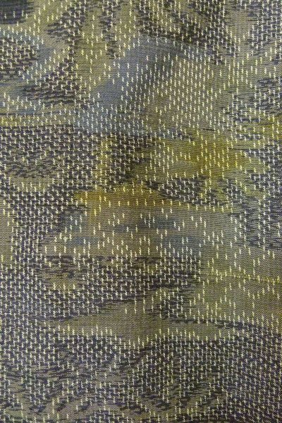 Photo6: Mint P0408C Vintage Japanese kimono Gray TSUMUGI pongee for women / Silk. Flower (Grade A) (6)