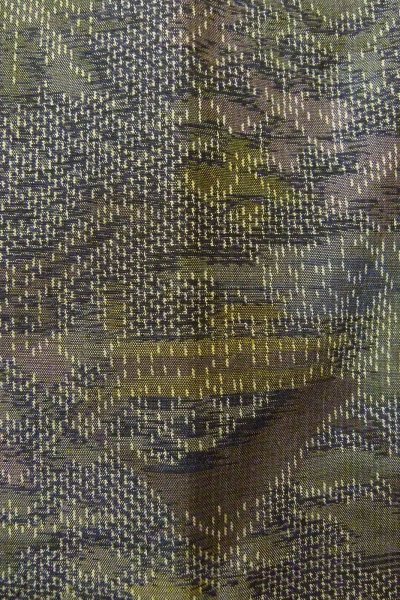 Photo7: Mint P0408C Vintage Japanese kimono Gray TSUMUGI pongee for women / Silk. Flower (Grade A) (7)