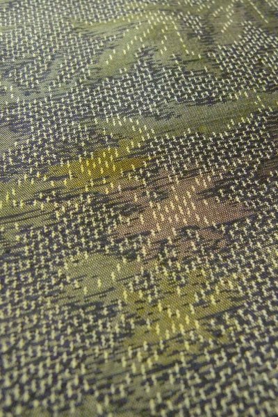 Photo8: Mint P0408C Vintage Japanese kimono Gray TSUMUGI pongee for women / Silk. Flower (Grade A) (8)