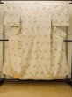 Photo2: P0408D Vintage Japanese kimono Light Beige TSUMUGI pongee for women / Silk. Stream (Grade C) (2)