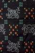 Photo4: Mint P0408F Vintage Japanese kimono Black TSUMUGI pongee for women / Silk. Peony (Grade A) (4)
