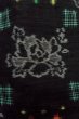Photo5: Mint P0408F Vintage Japanese kimono Black TSUMUGI pongee for women / Silk. Peony (Grade A) (5)