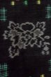 Photo6: Mint P0408F Vintage Japanese kimono Black TSUMUGI pongee for women / Silk. Peony (Grade A) (6)