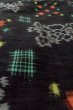 Photo8: Mint P0408F Vintage Japanese kimono Black TSUMUGI pongee for women / Silk. Peony (Grade A) (8)