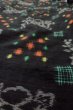 Photo9: Mint P0408F Vintage Japanese kimono Black TSUMUGI pongee for women / Silk. Peony (Grade A) (9)