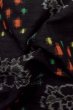 Photo11: Mint P0408F Vintage Japanese kimono Black TSUMUGI pongee for women / Silk. Peony (Grade A) (11)