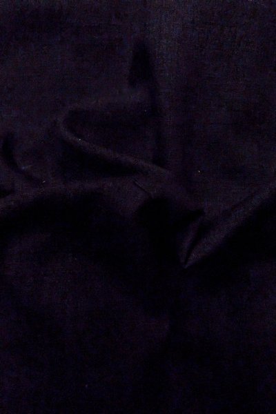Photo12: P0408G Vintage Japanese kimono Black TSUMUGI pongee for women / Silk. Abstract pattern (Grade B) (12)