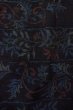 Photo4: P0408I Vintage Japanese kimono Dark Indigo Blue TSUMUGI pongee for women / Silk. Flower (Grade B) (4)
