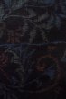 Photo7: P0408I Vintage Japanese kimono Dark Indigo Blue TSUMUGI pongee for women / Silk. Flower (Grade B) (7)