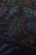 Photo8: P0408I Vintage Japanese kimono Dark Indigo Blue TSUMUGI pongee for women / Silk. Flower (Grade B) (8)