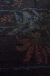 Photo9: P0408I Vintage Japanese kimono Dark Indigo Blue TSUMUGI pongee for women / Silk. Flower (Grade B) (9)
