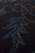Photo10: P0408I Vintage Japanese kimono Dark Indigo Blue TSUMUGI pongee for women / Silk. Flower (Grade B) (10)