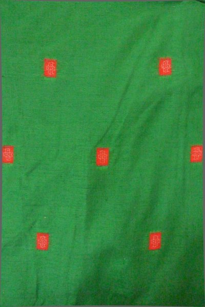 Photo1: Mint P0408J Vintage Japanese kimono Green TSUMUGI pongee for women / Silk. Tortoise-shell pattern(Hexagonal pattern) (Grade A) (1)
