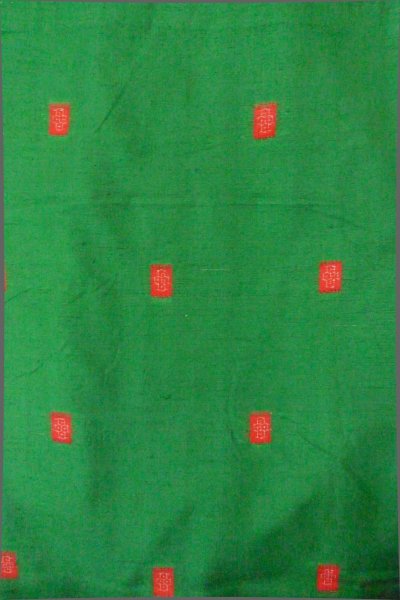 Photo4: Mint P0408J Vintage Japanese kimono Green TSUMUGI pongee for women / Silk. Tortoise-shell pattern(Hexagonal pattern) (Grade A) (4)