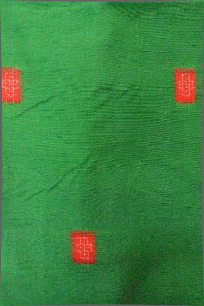 Photo7: Mint P0408J Vintage Japanese kimono Green TSUMUGI pongee for women / Silk. Tortoise-shell pattern(Hexagonal pattern) (Grade A) (7)