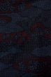 Photo1: Mint P0408K Vintage Japanese kimono Navy Blue TSUMUGI pongee for women / Silk. Flower (Grade A) (1)
