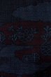 Photo7: Mint P0408K Vintage Japanese kimono Navy Blue TSUMUGI pongee for women / Silk. Flower (Grade A) (7)