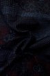 Photo11: Mint P0408K Vintage Japanese kimono Navy Blue TSUMUGI pongee for women / Silk. Flower (Grade A) (11)
