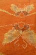 Photo8: P0408L Vintage Japanese kimono Orange TSUMUGI pongee for women / Silk. Butterfly (Grade B) (8)