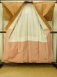 Photo3: P0408M Vintage Japanese kimono Brownish Orange TSUMUGI pongee for women / Silk. Stripes (Grade B) (3)